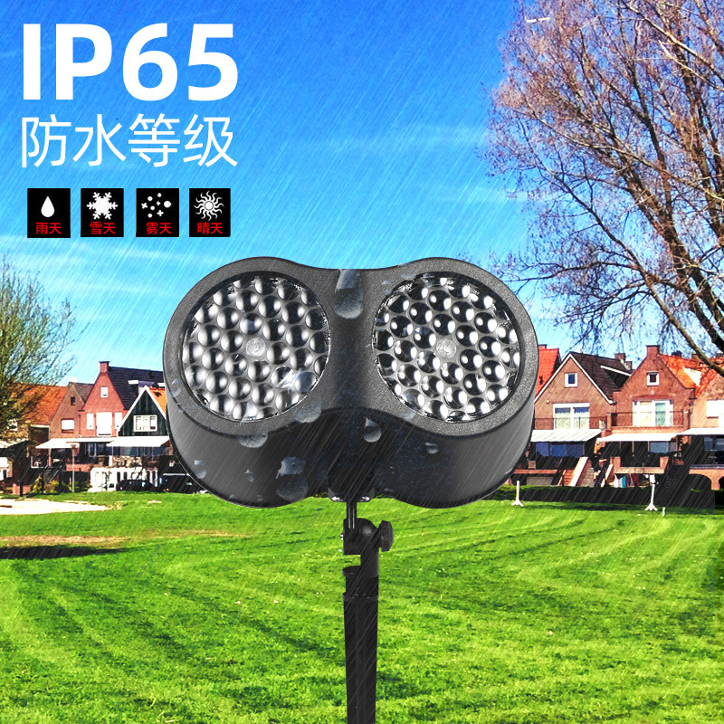 2023 lámpara de copo de nieve de Navidad lámpara de copo de nieve de doble tubo europeo y americano lámpara de proyección giratoria lámpara de Navidad lámpara de césped al aire libre