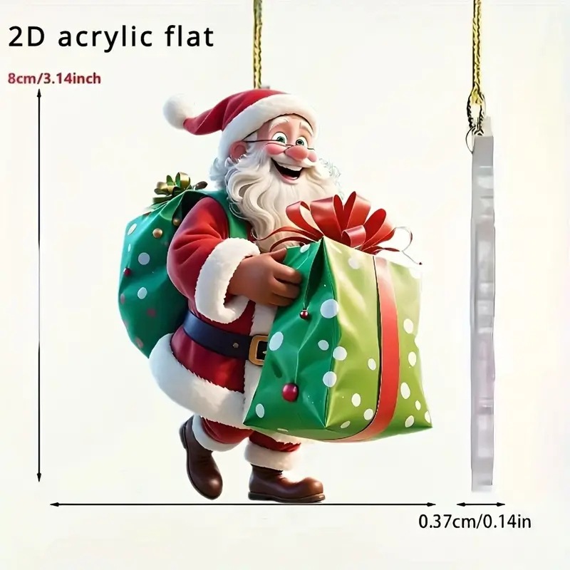 2D acrílico nuevo día de Navidad decoración colgante plano transfronterizo colgante de automóvil colgante de fiesta en el hogar