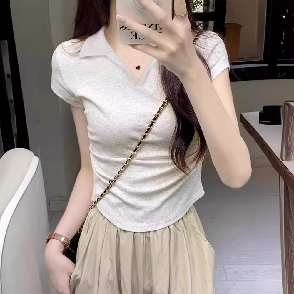 Summer fitted short base body-friendly T-shirt
