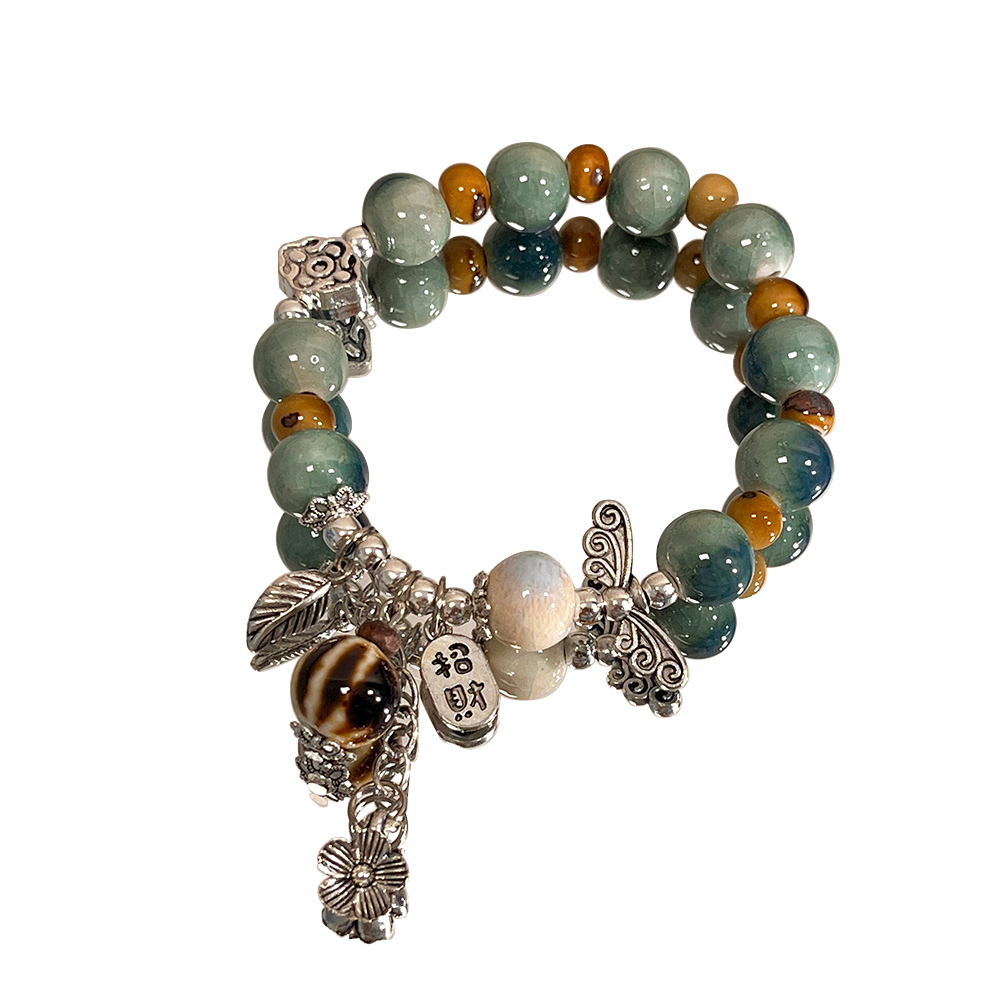 Bracciale con perline in ceramica jingdezhen stile cinese donna_voghion.com