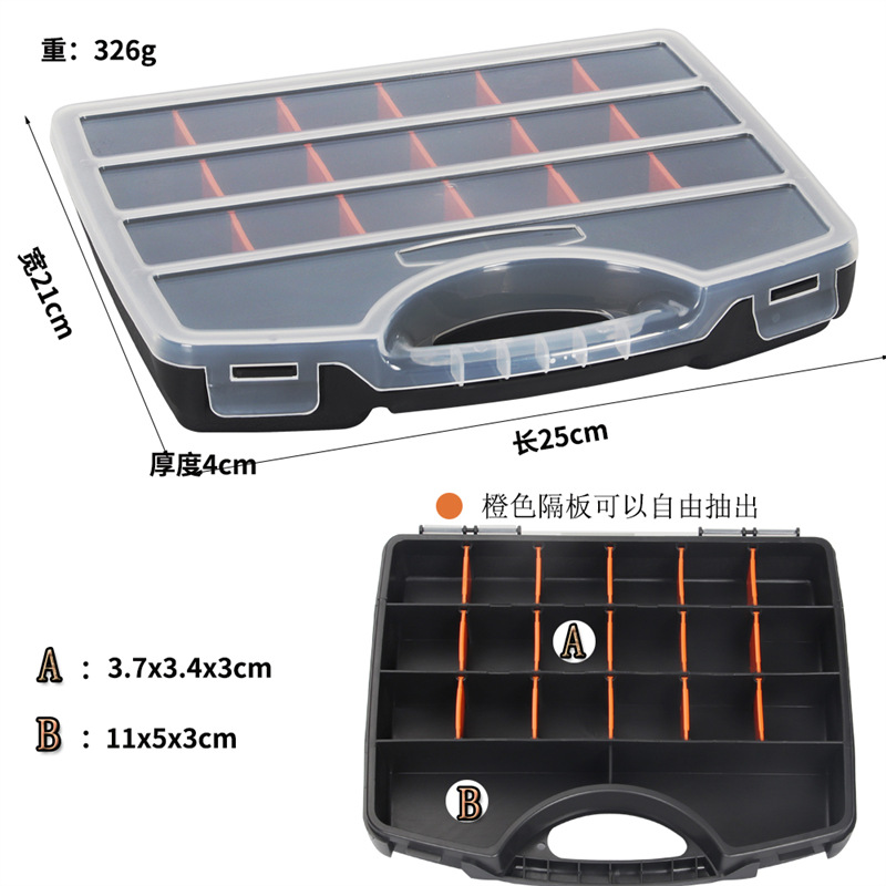 Caja Organizadora con Compartimentos para Piezas y Tornillos para Componentes y Pesca