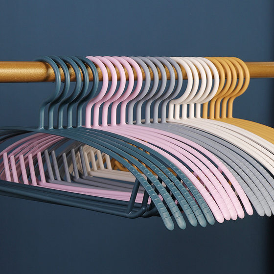 Plastic Hanger Seamless Wide Shoulder Hanger Household Clothes Hanging Plastic Clothes Hanging for Student Dormitory