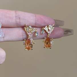 「许愿锦鲤」灵动锦鲤小鱼耳钉女耳环2023新款高级感耳饰