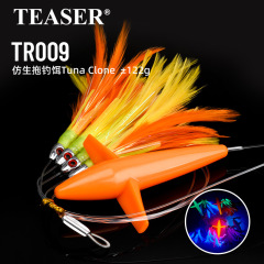 TEASER 深海船钓海钓托钓饵飞机头羽毛串钩钓组Trolling Lure跨境