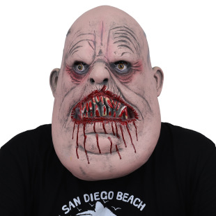 Cross Border Halloween Mask Bloody Big Tooth Demon Headgear Horror Demon Latex Mask Fat Big Tooth Horror Mask