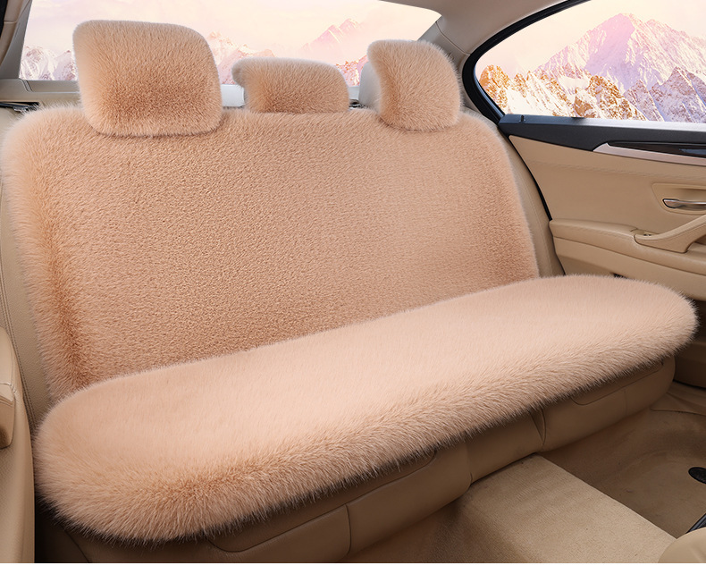Fur and leather integrated seat cushion, short-pile car seat cover for autumn and winter, fox fur seat cushion, complete set of seat cushions, winter fur cushion