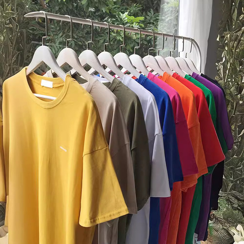 Directly supplied by the manufacturer 220g heavy-duty black cotton trendy loose-fit short-sleeve T-shirt summer men's fashion half-sleeve top