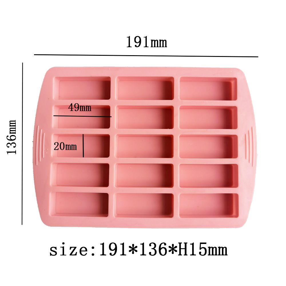 15 líneas largas pequeñas 188 molde de silicona pastel helado pudín molde de postre jabón utensilios
