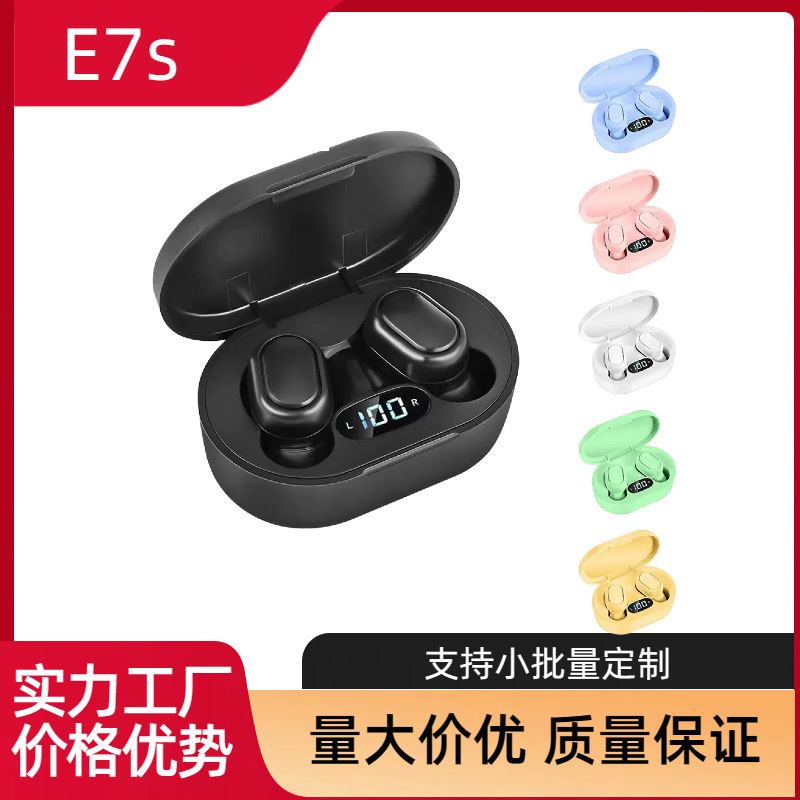 Cross-Border E7S Bluetooth Headset with Good Sound Quality, Low Power Consumption, In-Ear Stereo Digital Display, Large Power Factory Wholesale Cross-Border E7S Bluetooth Headset with Good Sound Quality, Low Power Consumption, In-Ear Stereo Digital Display, Large Power Factory Wholesale