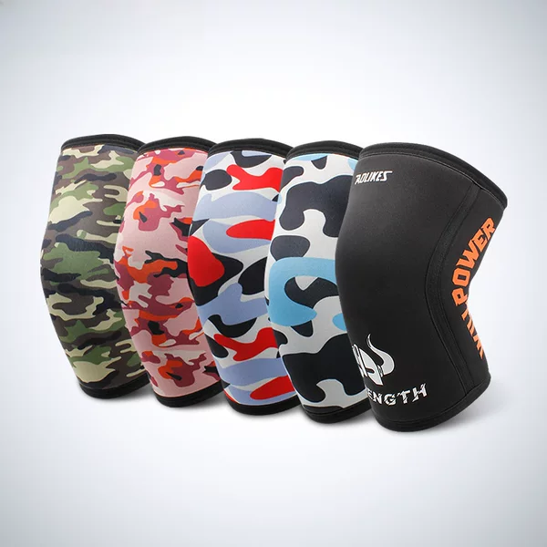 7mm diving material pressurized knee silicone non-slip protection weightlifting knee pads squat fitness strength training spot
