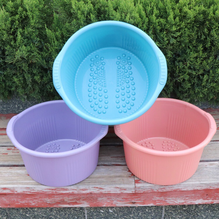 Thickened Plastic Raised Massage Foot Bath Basin, Large Hand-Held Foot Washing Bucket, Deepened Foot Soaking Basin Thickened Plastic Raised Massage Foot Bath Basin, Large Hand-Held Foot Washing Bucket, Deepened Foot Soaking Basin