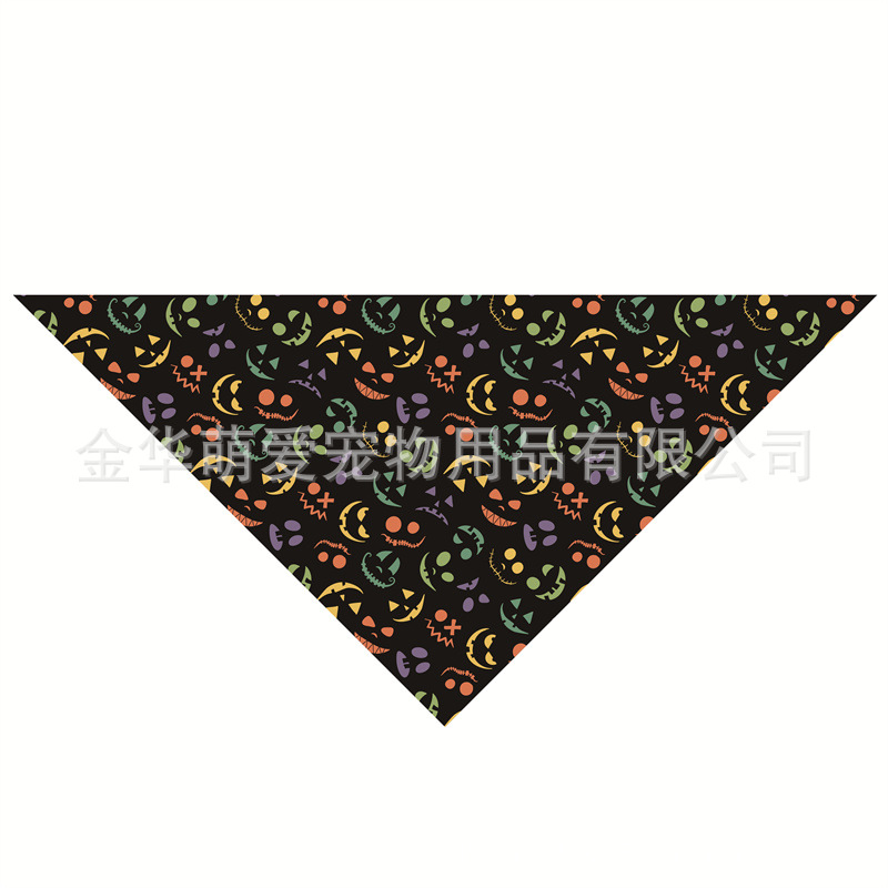 Venta directa de fábrica nueva toalla de saliva para mascotas de Halloween toalla triangular para mascotas babero para perros toalla de saliva para perros puede hacer pedidos