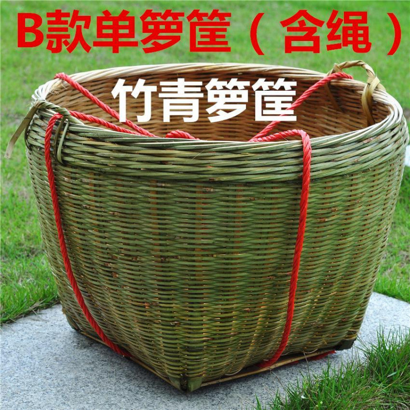 竹かご、手作り竹かご、家庭用丸枠、扁担収納かご、装飾米かご、結婚式の竹建物|undefined