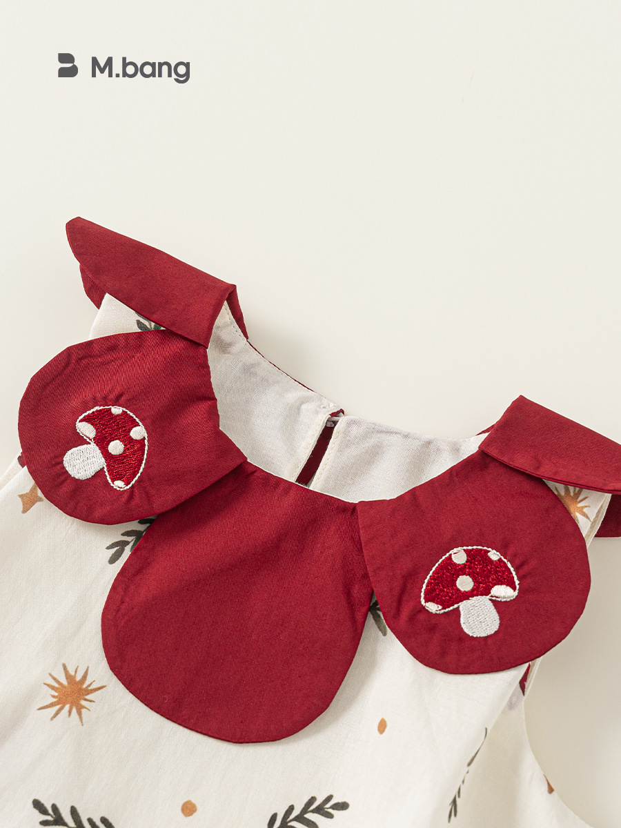 Youbao ropa para niños verano nuevo estilo falda de niña dulce cuello de pétalo bordado falda de botones florales vestido sin mangas de niña