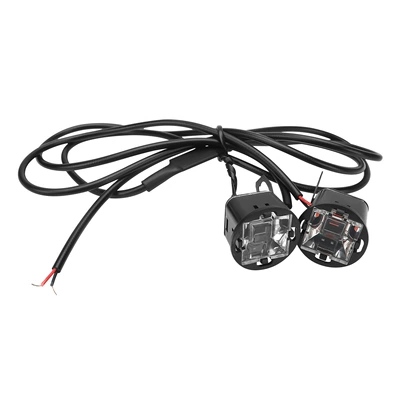 12V Motorcycle Mirror Light Square Shell Red Blue Flashing Led Wick Motorcycle Electric Vehicle Rearview Mirror Warning Light (Other lights) - red-and-blue-flash-2-piecesset