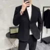 Black thick hair woolen single west service