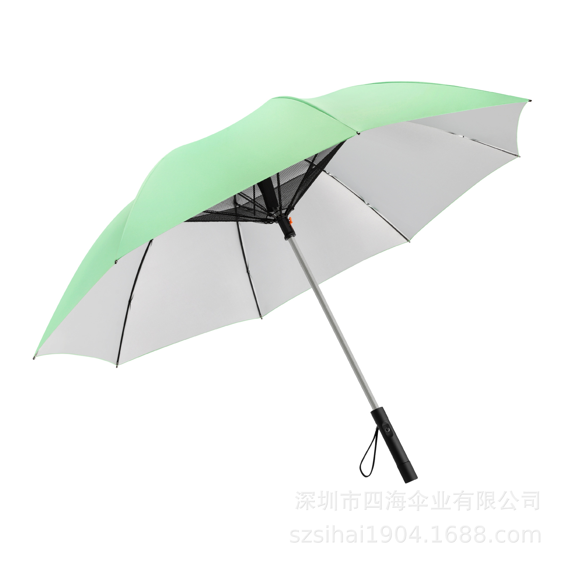 27inch 업그레이드된 버전 2단 풍력(보조뱅크 2600mAh) 그린 실버