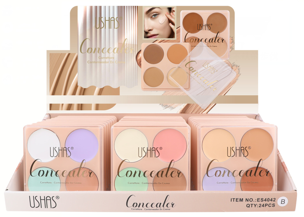 (Display box) USHAS concealer ES4042B face shadow highlight to cover acne_voghion.com