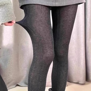 New Autumn and Winter Women's Socks, Wide Strips, Thin Pure Color Vertical Pattern, Simple and Versatile Leggings, Ins Popular Pantyhose and Stockings