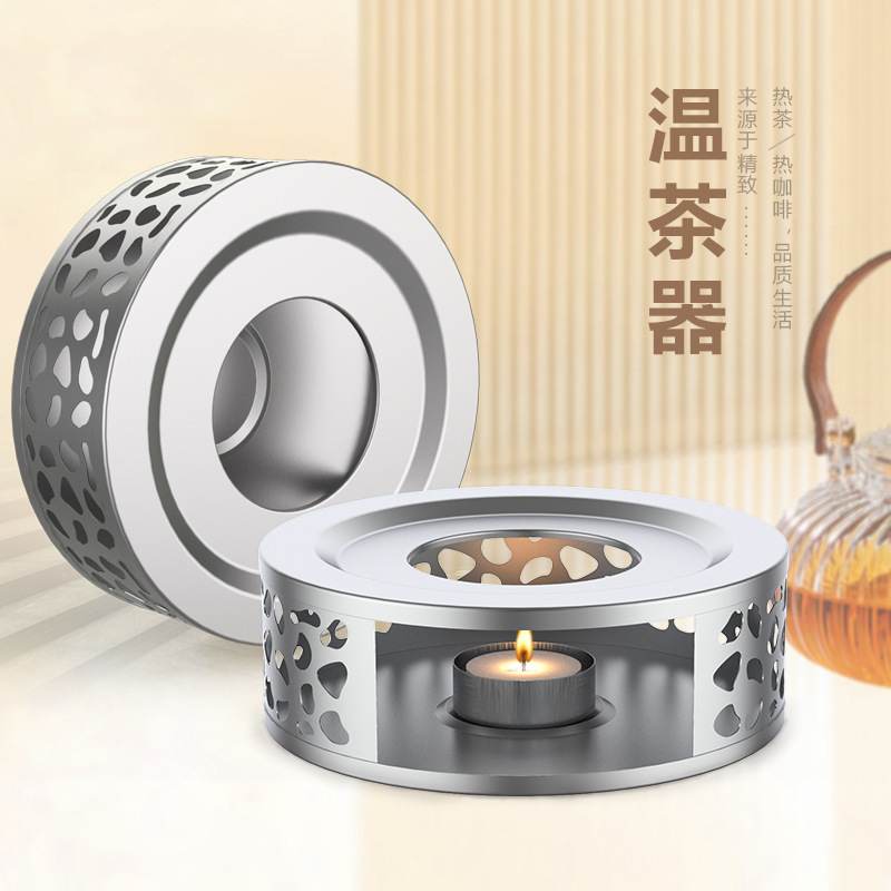 Hollow stainless steel tea warmer, coffee heating device, heating base, tea warming stove, tea brewing and warming stove, candle heater