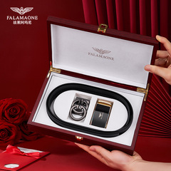 法萊阿瑪尼皮帶男雙扣頭真皮百搭純牛皮年輕人名牌男士腰帶