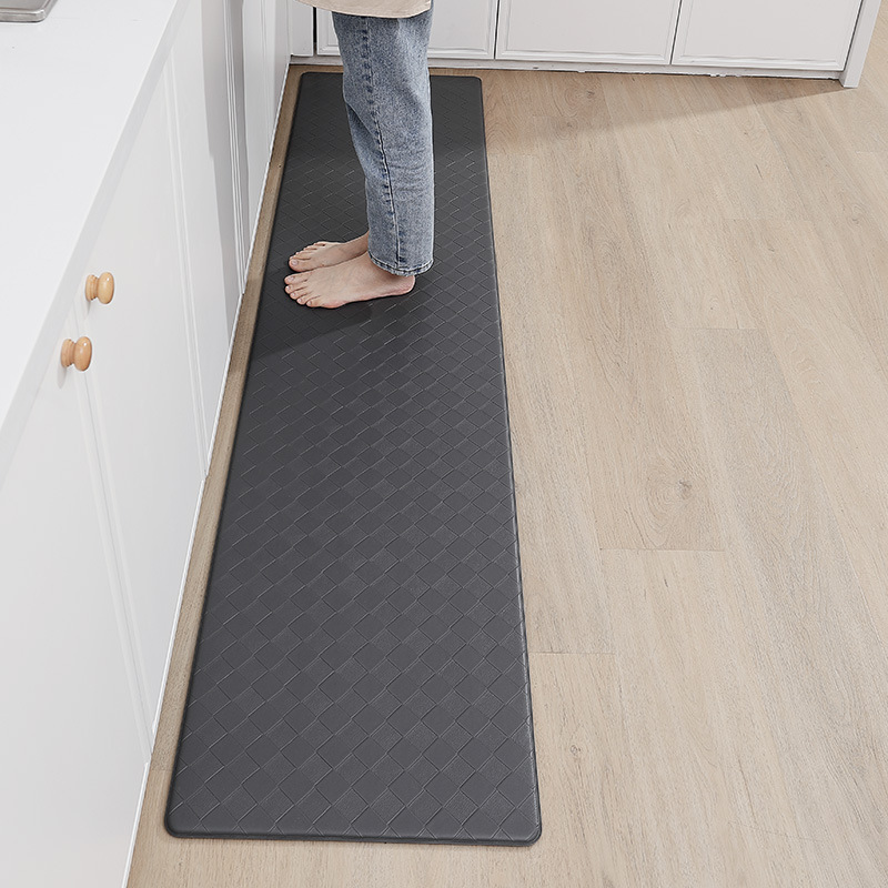 New Household Kitchen Oil and Water Proof Washable Removable PVC Leather Foot Mat Long Strip Stain Resistant Anti-Slip Mat