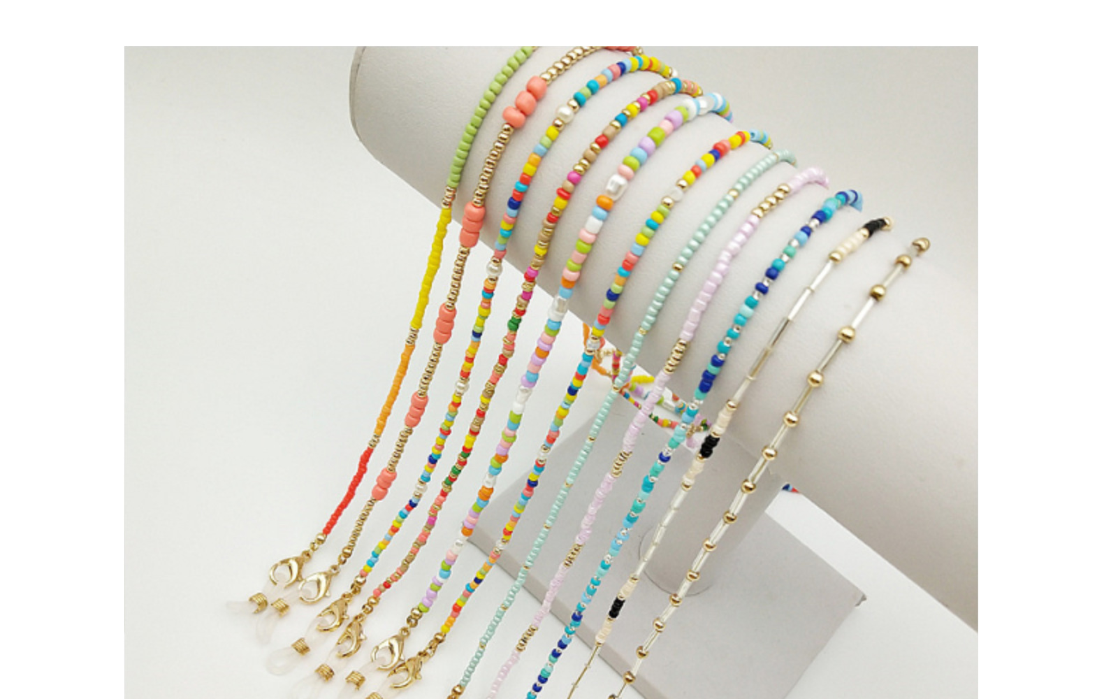 11g Weight Original Design Round Glass Beads Metal Women's Glasses Chain