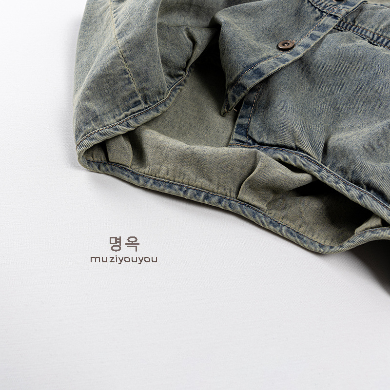 Chaleco de mezclilla delgado para niños 2025 verano nuevo estilo para niños y niñas chaleco delgado para bebés versión japonesa y coreana para niños de moda