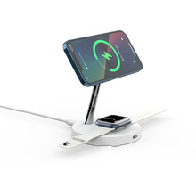 新款多功能无线充电器四合一磁吸手机支架双15W桌面适用苹果快充