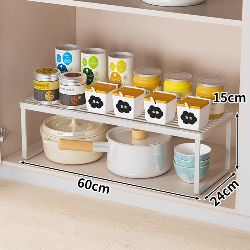Kitchen Cabinet Shelf Organizer Rack, Multi-Size Desktop & Cabinet Storage