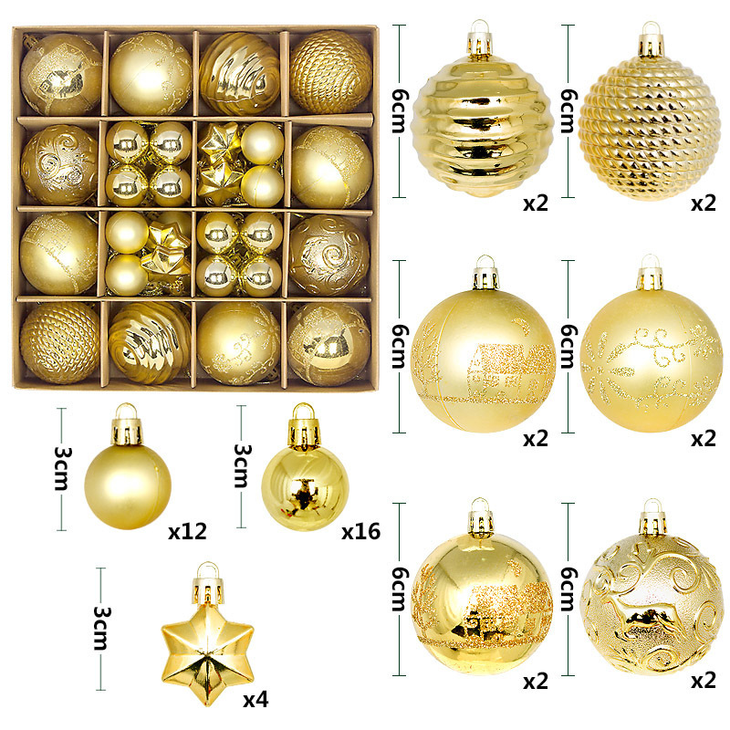 Juego de Esferas Navideñas Decorativas de Plástico para Navidades