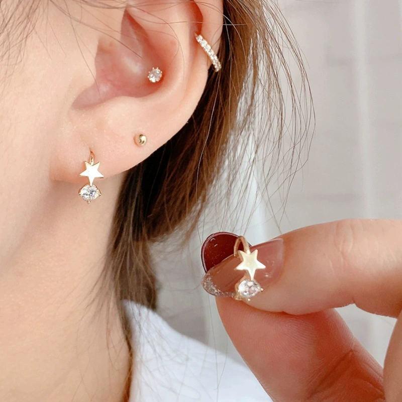 Small design earrings, light luxury style, internet celebrity, simple and elegant design