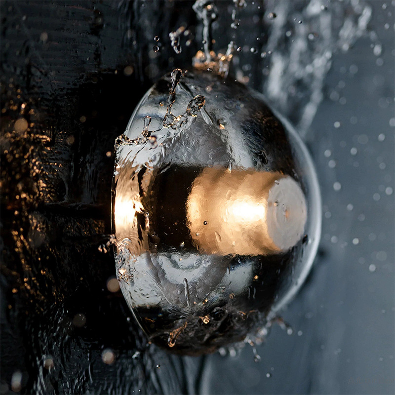 Canada Bocci wall lamp modern glass LED waterproof corridor bathroom bedroom living room balcony semi-circle crystal