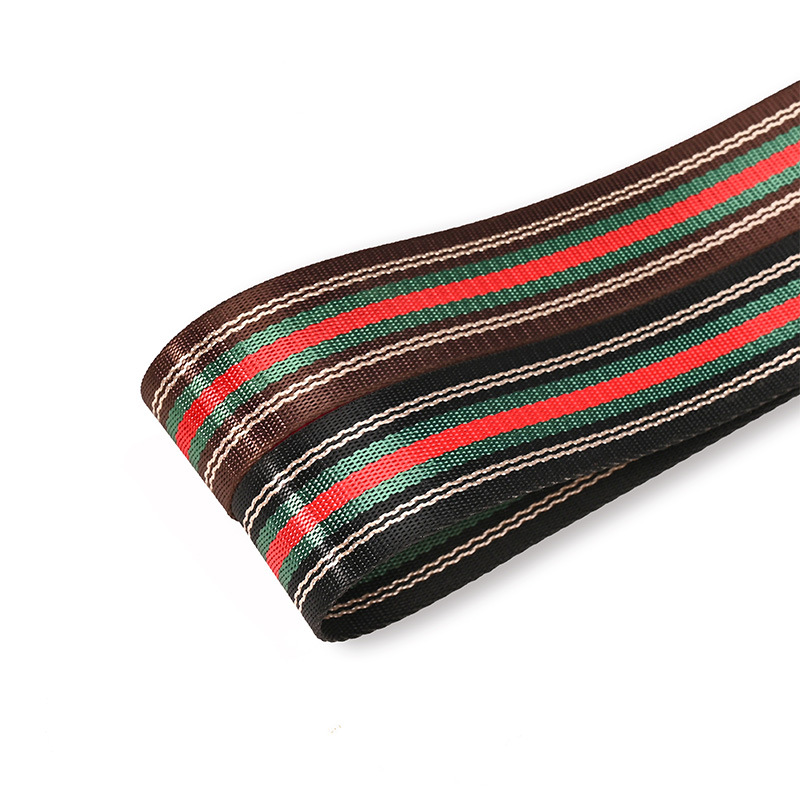 3.8cm imitación de nylon correa de color estriado bolso correa de hombro material de arco hecho a mano accesorios para el cabello