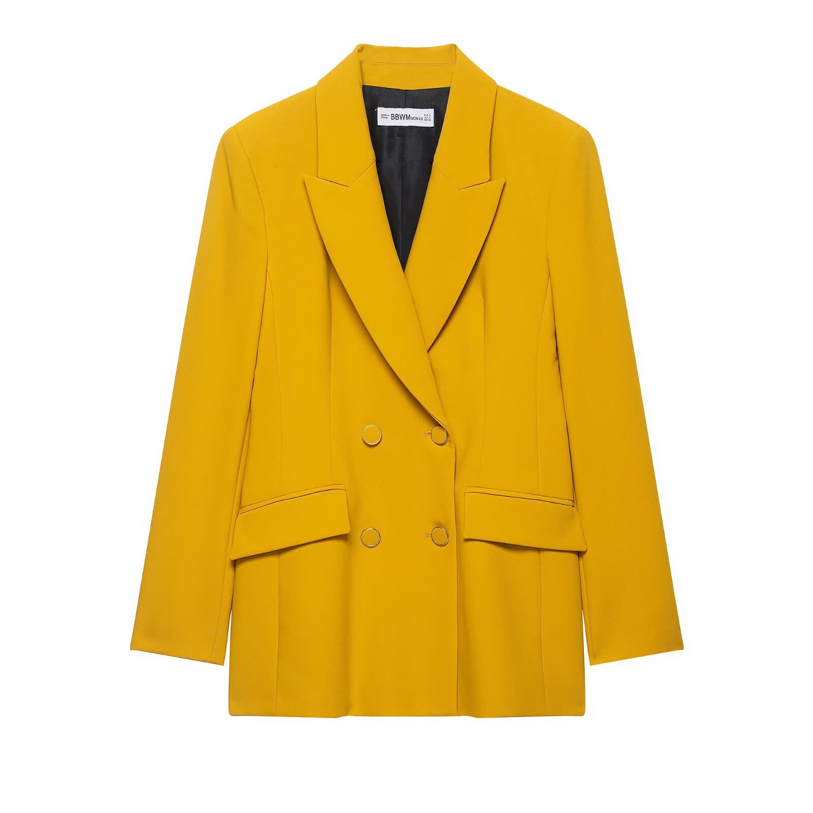 Dames broekpak met blazer met schoudervullingen en hoge taille_voghion.com