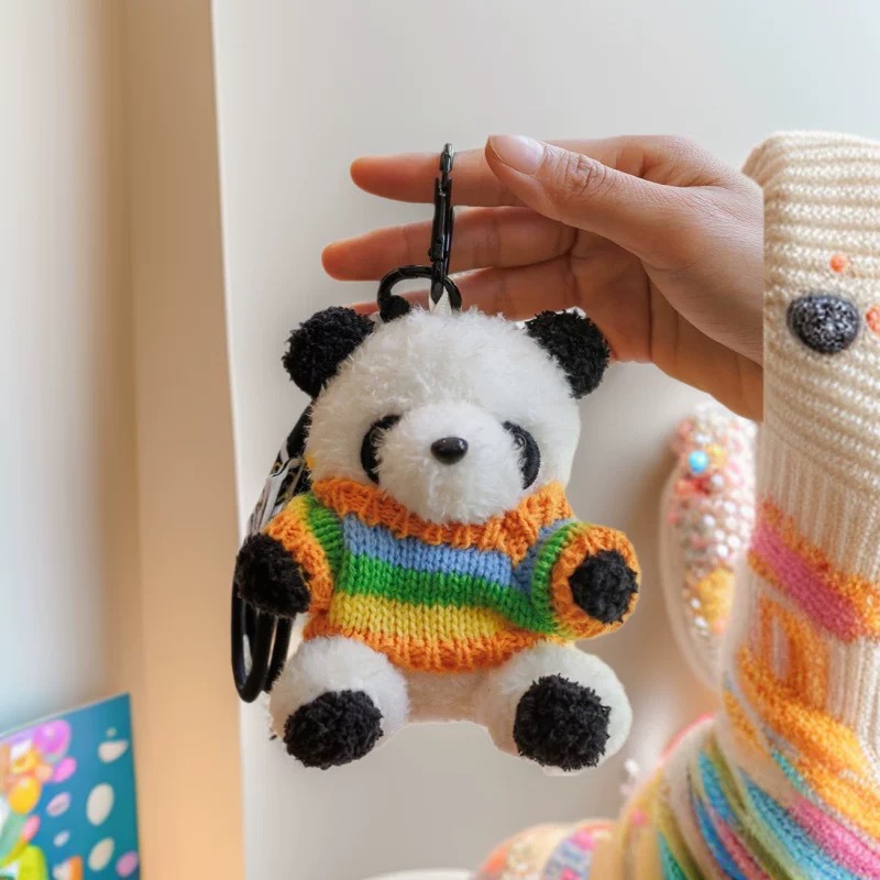 Caricatura panda peluche colgante oso espacial bolsa colgar decoración Wenchuang peluche muñeca llavero regalo para parejas