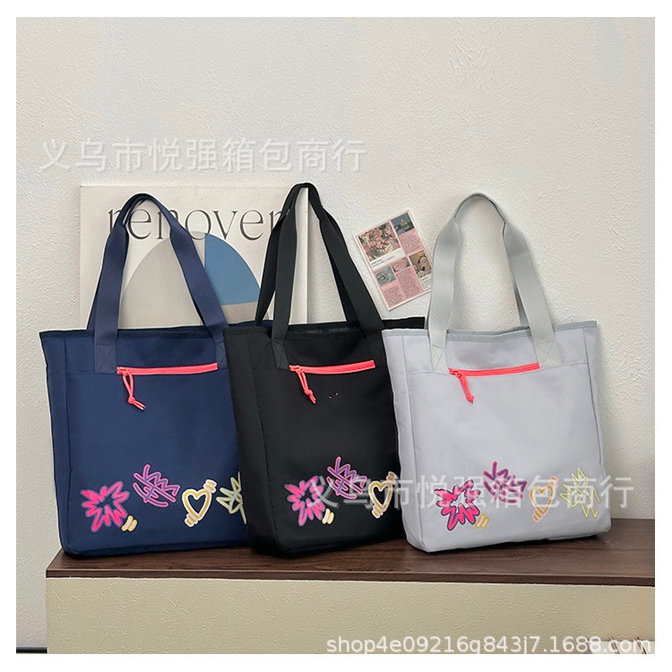 New cross-border student bag for women, versatile tote bag, large-capacity shoulder bag, trendy brand handbag