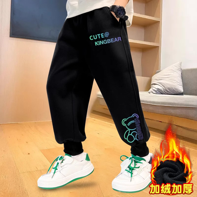 子供パンツ春服 2025 新しいスポーツパンツファッショナブルな中型および大型子供男の子ズボントレンディなカジュアル男の子スウェットパンツ|undefined