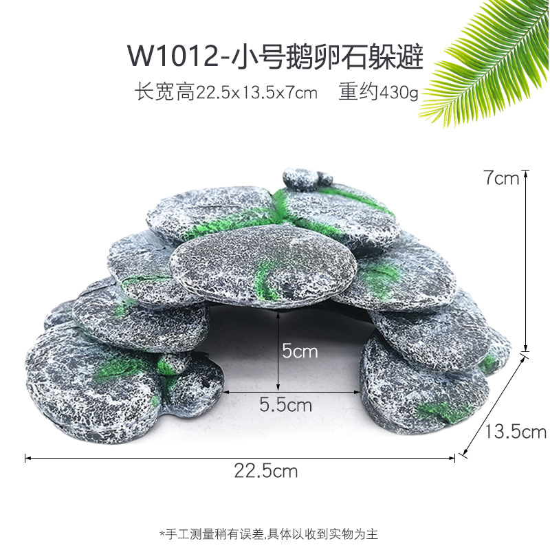 La tortuga del acuario trepa a la plataforma, la mascota trepa para evitar el agujero, la plataforma de secado, la artesanía de resina, el paisaje de guijarros, la decoración, la casa de refugio