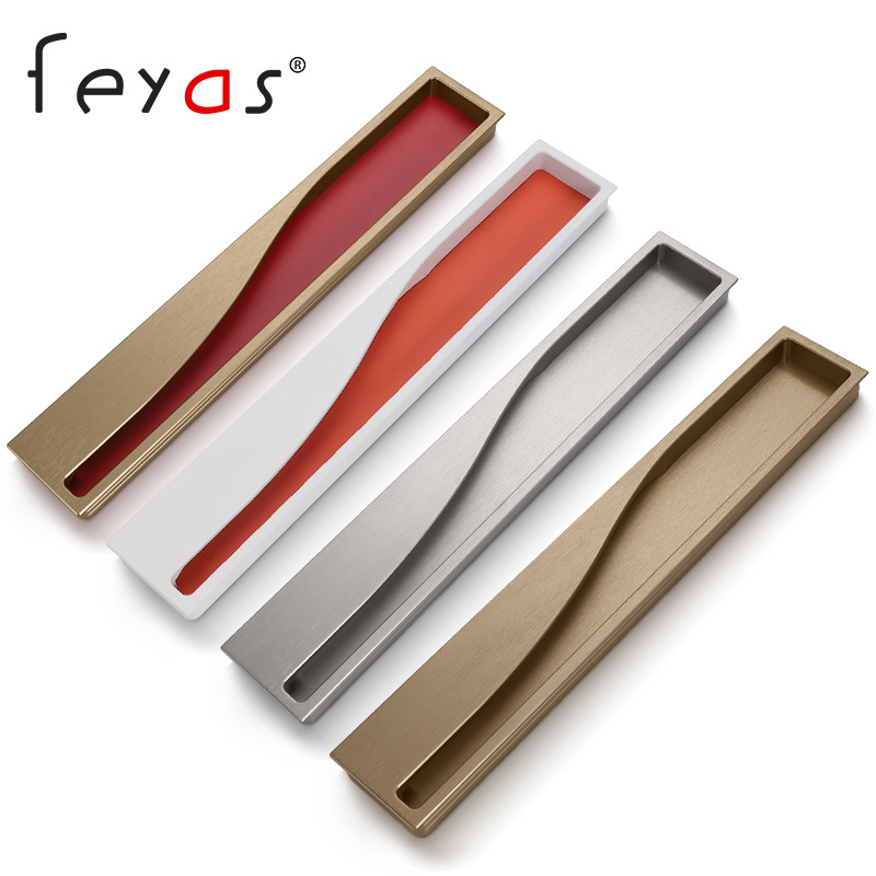 衣櫃門隱形嵌入式拉手高端極簡新創意櫥櫃門抽屜榻榻米開槽門把手