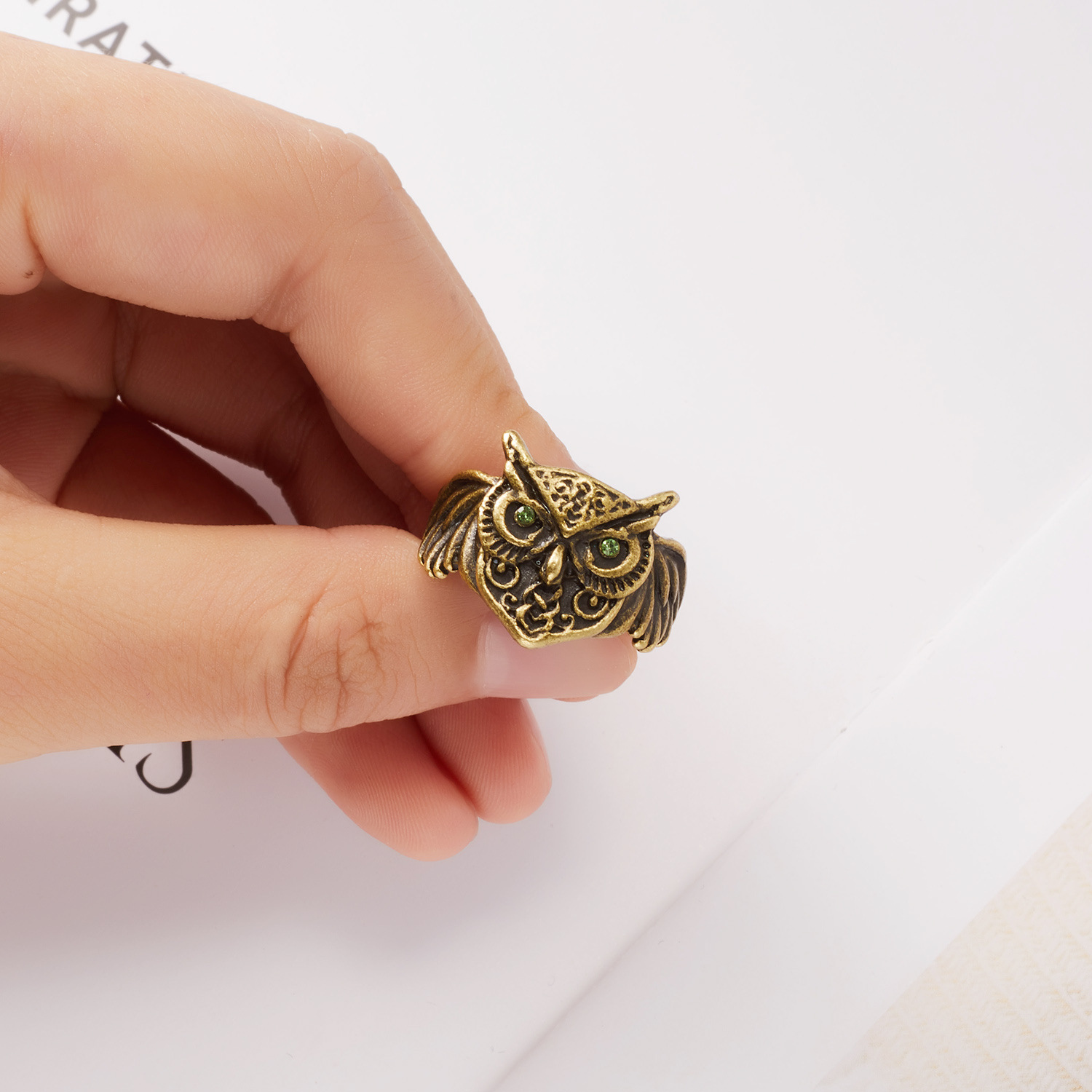 Boundary popular retro owl ring personalized fashion animal ring ring ring_voghion.com