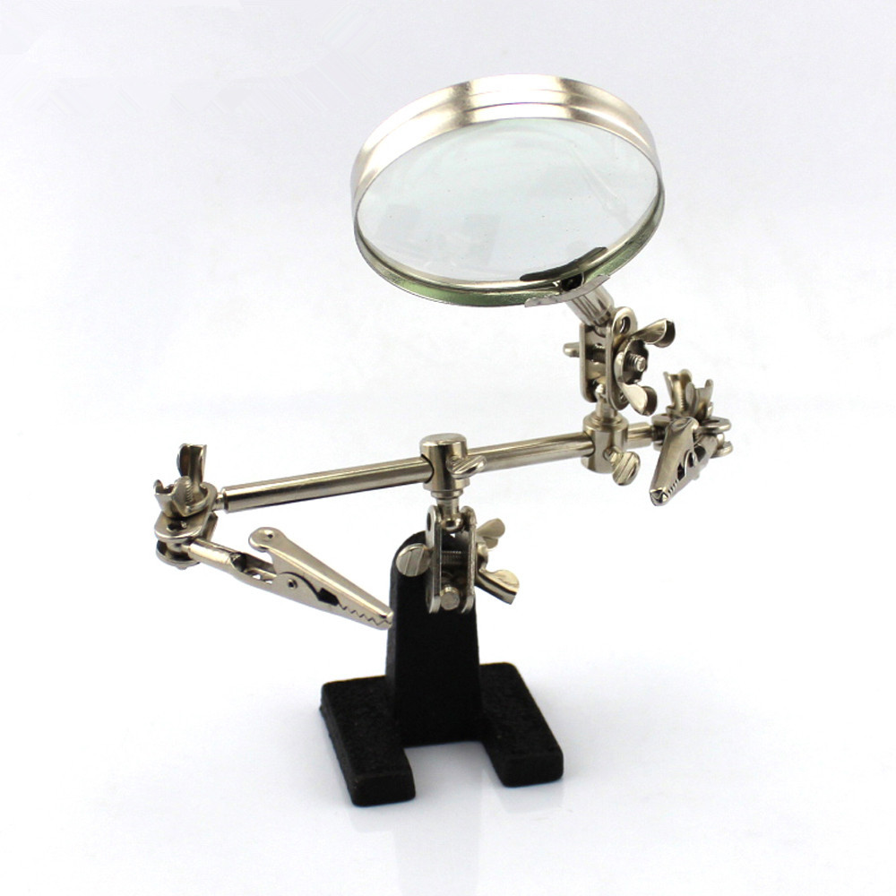 助焊放大镜工作台 5倍 焊接带放大镜 夹具 diy工具 全金属焊台