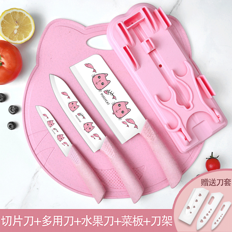 Cuchillo de alimentación para bebés conjunto de tabla de corte corte corte cuchillo de cocina cuchillo multipropósito cuchillo de frutas cuchillo de cocina dormitorio combinado