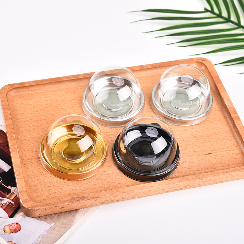 现货单粒蛋黄酥包装盒雪媚娘中秋月饼圆形透明烘焙西点打包盒子