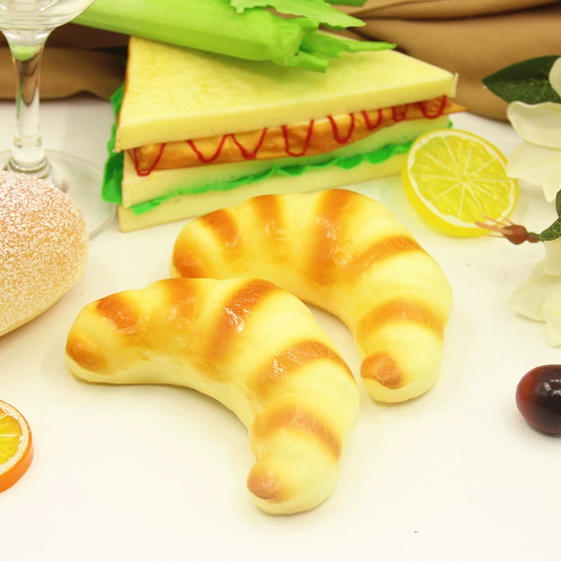 Макет жареного мясного рожка хлеба PU-маска украшения дома мягкие реквизиты для фотографии выпечки витрин