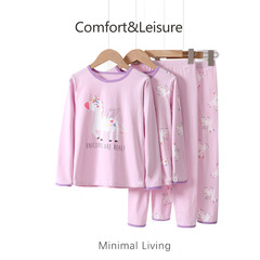女童内衣套装莱卡棉A类秋季女童纯棉棉卡通家居服中大童空调服