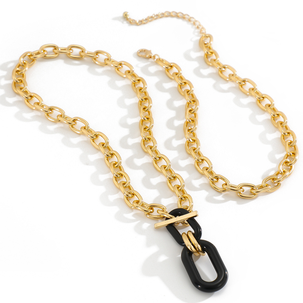 Retro Classic Style Geometric Alloy Cable Chain Lobster Trigger Clasp Closure Layered Necklaces Wholesale display picture 8