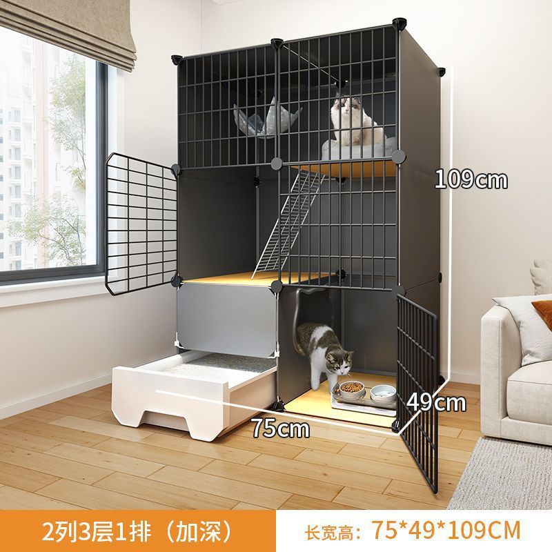 猫かご家庭用室内猫トイレ一体猫砂盆超巨大自由空間猫猫屋猫空籠猫別荘|undefined