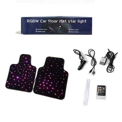 Cross-border supply of LED starlight Universal Foot Pad - starlight-floor-mats-dual-control-sub-cigarette-lighter-two-large-pieces-for-front-row