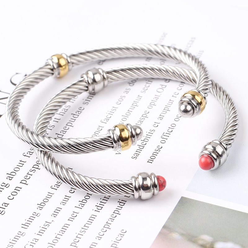 Fashion C Shape Stainless Steel Plating Bangle 1 Piece